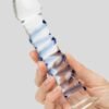 12036_5 Icicles No 5 Sapphire Spiral Glass Dildo 7 Inch