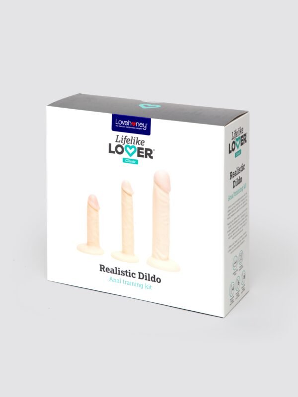 Lifelike Lover Classic Realistic Suction Cup Dildo Anal Training Kit (3 Piece)