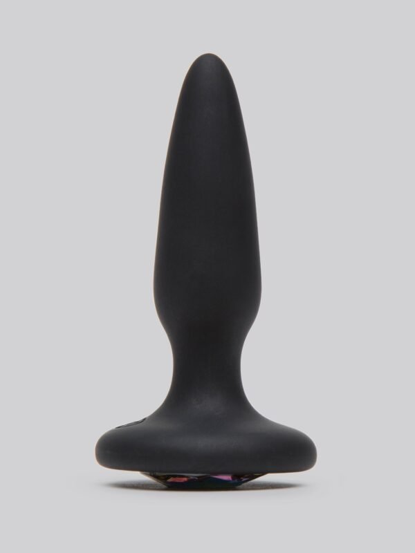 Glams Silicone Black Mini Butt Plug with Rainbow Crystal 3 Inch