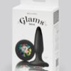 Glams Silicone Black Mini Butt Plug with Rainbow Crystal 3 Inch