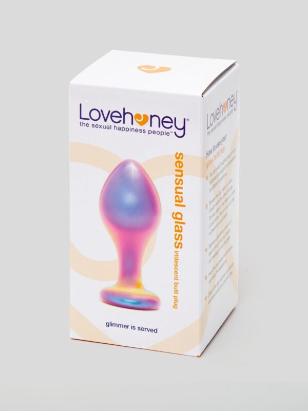 a45363g81766_5 Lovehoney Sensual Glass Small Iridescent Butt Plug 3 Inch