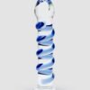 a12036g12036_2 Icicles No 5 Sapphire Spiral Glass Dildo 7 Inch