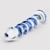 a12036g12036_3 Icicles No 5 Sapphire Spiral Glass Dildo 7 Inch