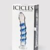 a12036g12036_6 Icicles No 5 Sapphire Spiral Glass Dildo 7 Inch
