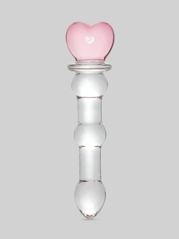 a25734g75090_1 Lovehoney Crystal Heart Wavy Glass Dildo 6 Inch
