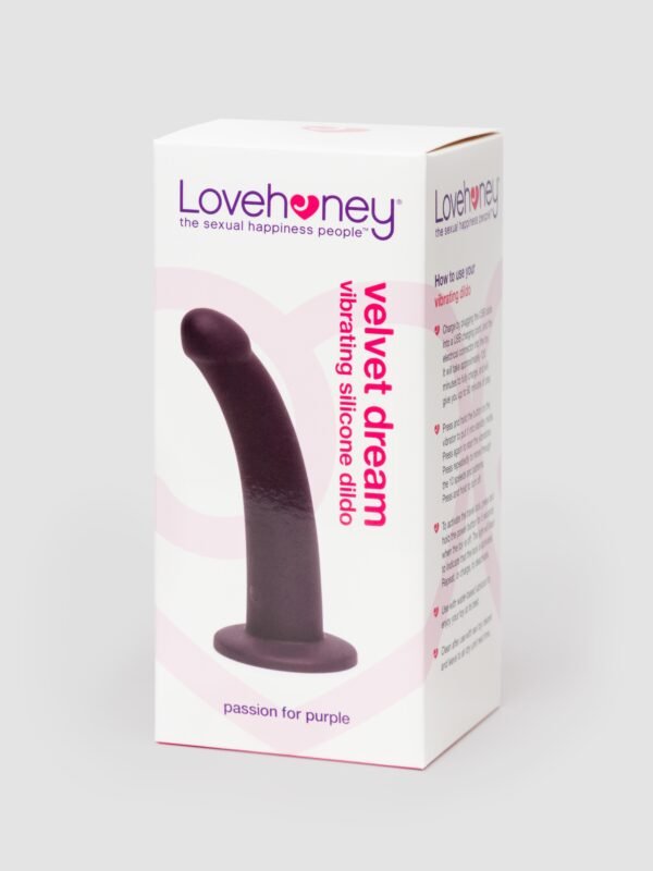 a48397g86211_6 Lovehoney Velvet Dream Rechargeable Liquid Silicone Vibrating Dildo 7 Inch