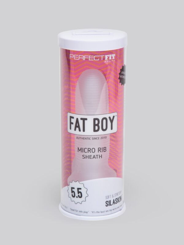 a43939g79242_5 Perfect Fit Fat Boy Micro Ribbed 5.5 Inch Penis Sleeve with Ball Loop