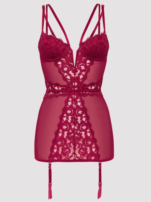 Lovehoney Parisienne Wine Lace Plunge Chemise