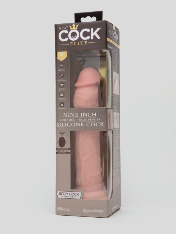 King Cock Elite Dual-Density Remote Control Vibrating Realistic Dildo 8.5 Inch