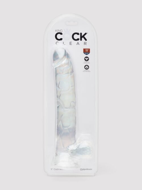 King Cock Realistic Large Suction Cup Dildo 10 Inch Clear