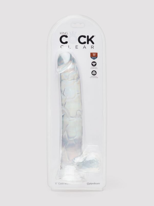 King Cock Realistic Large Suction Cup Dildo 10 Inch Clear