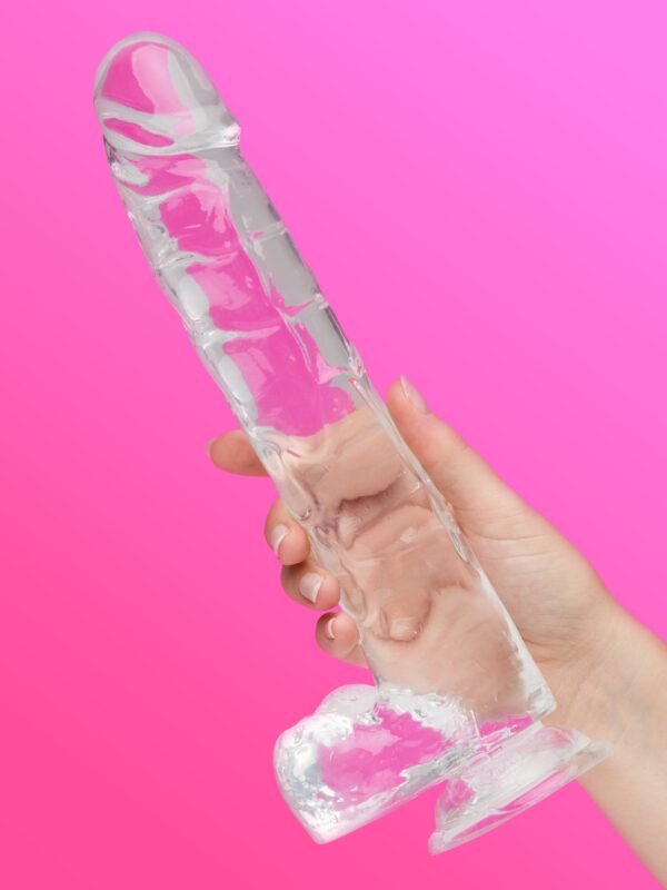 King Cock Realistic Large Suction Cup Dildo 10 Inch Clear