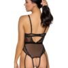 Cottelli Black Lace Pearl Crotchless Body
