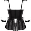 Cottelli Black Crotchless Wet Look and Lace Restraint Dress
