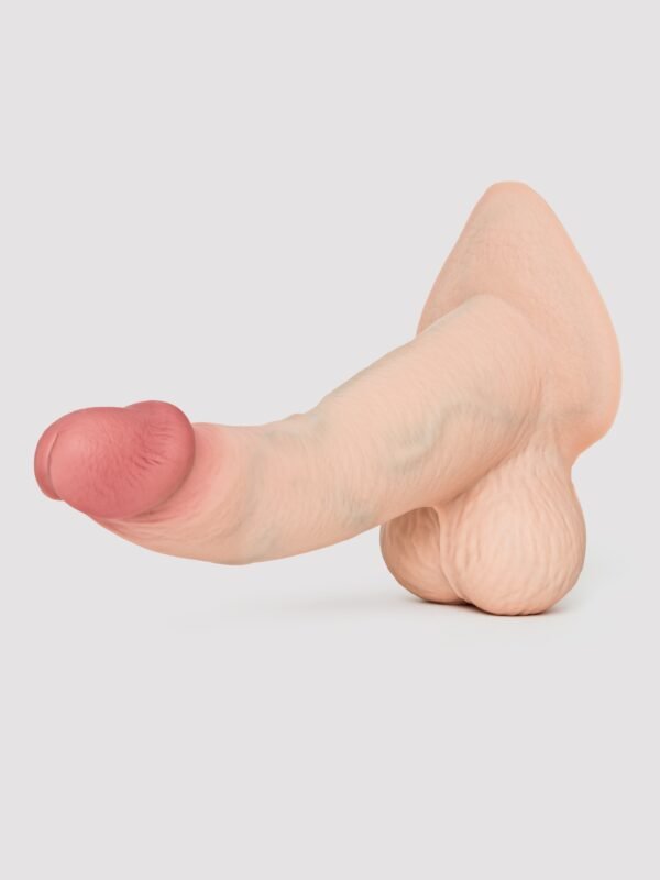 b-Vibe Slipskin Flesh Pink Ultra Realistic Curved 8" Dual Density Dildo