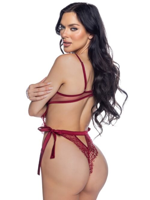 Roma Dreamer's Lust Burgundy Lace Underwired Crotchless Body