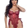 Roma Dreamer's Lust Burgundy Lace Underwired Crotchless Body