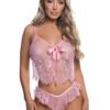 Roma Lace Essentials Pink Eyelash Lace Cami Set