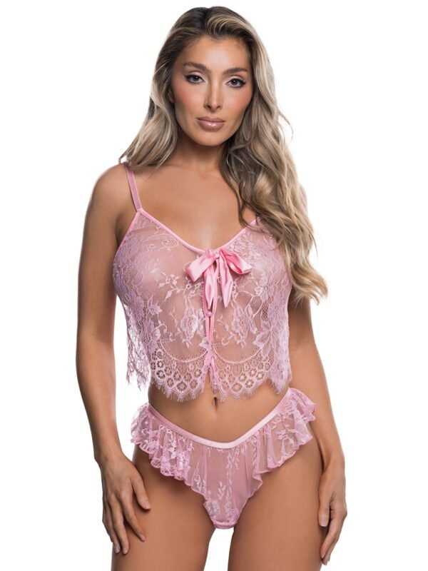 Roma Lace Essentials Pink Eyelash Lace Cami Set