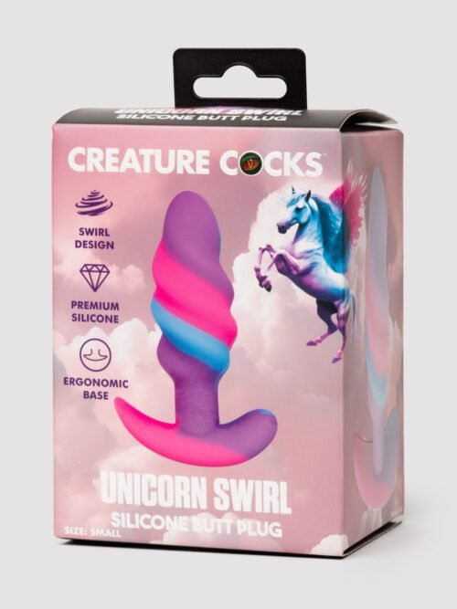 Creature Cocks Unicorn Swirl Small Silicone Butt Plug
