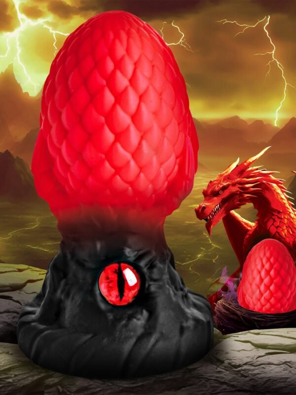 a50551g88786_6 Creature Cocks Eye of the Dragon Red Silicone Butt Plug