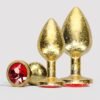 Ouch! Luxury Gold Jewelled Butt Plug Set (3 Piece)