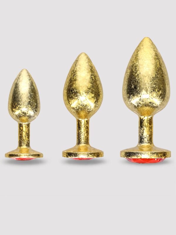 Ouch! Luxury Gold Jewelled Butt Plug Set (3 Piece)
